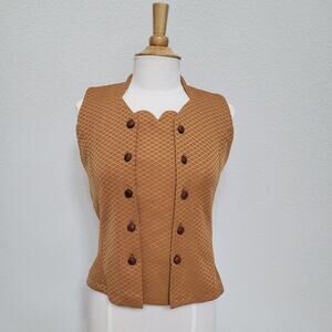 Unique Vest Sleeveless top Womens Medium Leather Buttons Steampunk Academia
